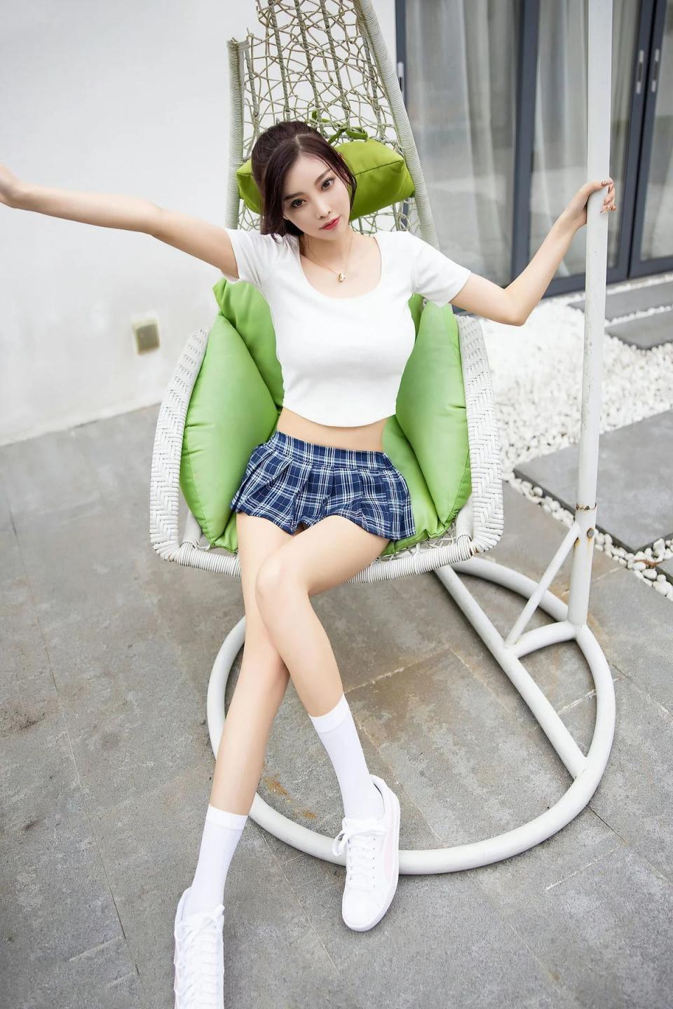 杨晨晨sugar 高马尾jk短裙