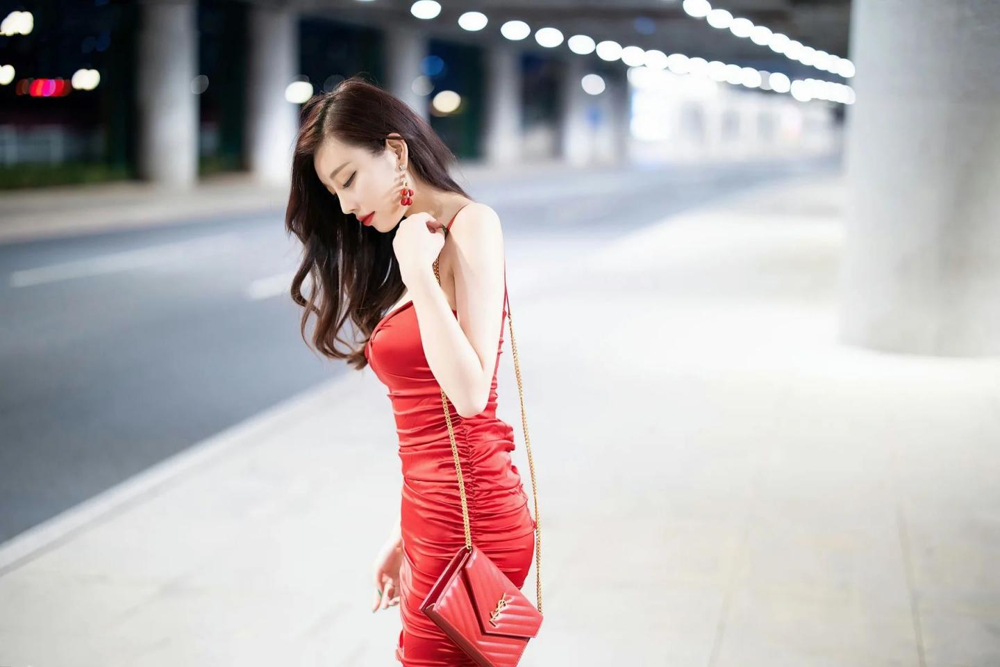 杨晨晨sugar 性感红裙